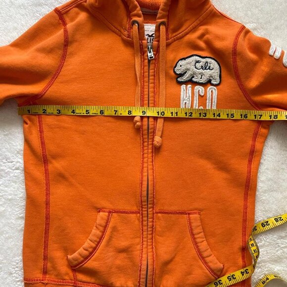 Y2K Orange Hollister Co. Zip Up Hoodie - Picture 3 of 8